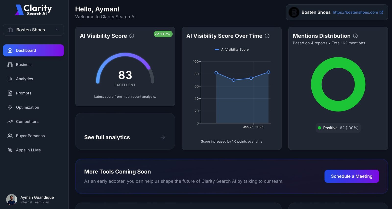 ClaritySearch AI Dashboard